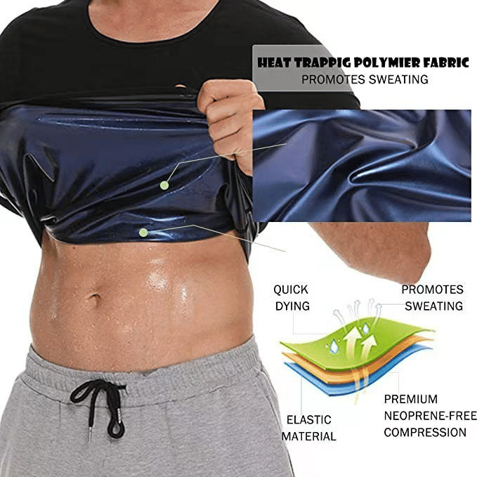 Men's Heat Trapping Sauna Sweat Compression Vest Body Shaper Waist Trainer for Gym