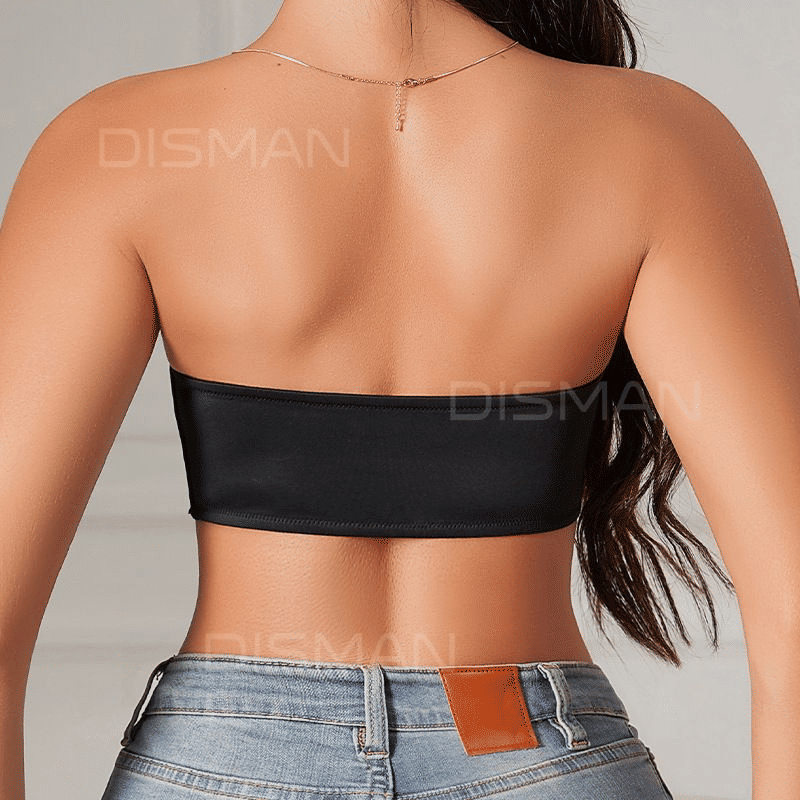 Women's Seamless Strapless Front-Button Wireless Tube Bra No Padding Breathable