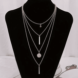 Elegant Multi-Layer Star & Disc Necklace for Women - Versatile Fashion Jewelry