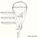 Elegant Multi-Layer Star Disc Geometric Fashion Necklace for Women