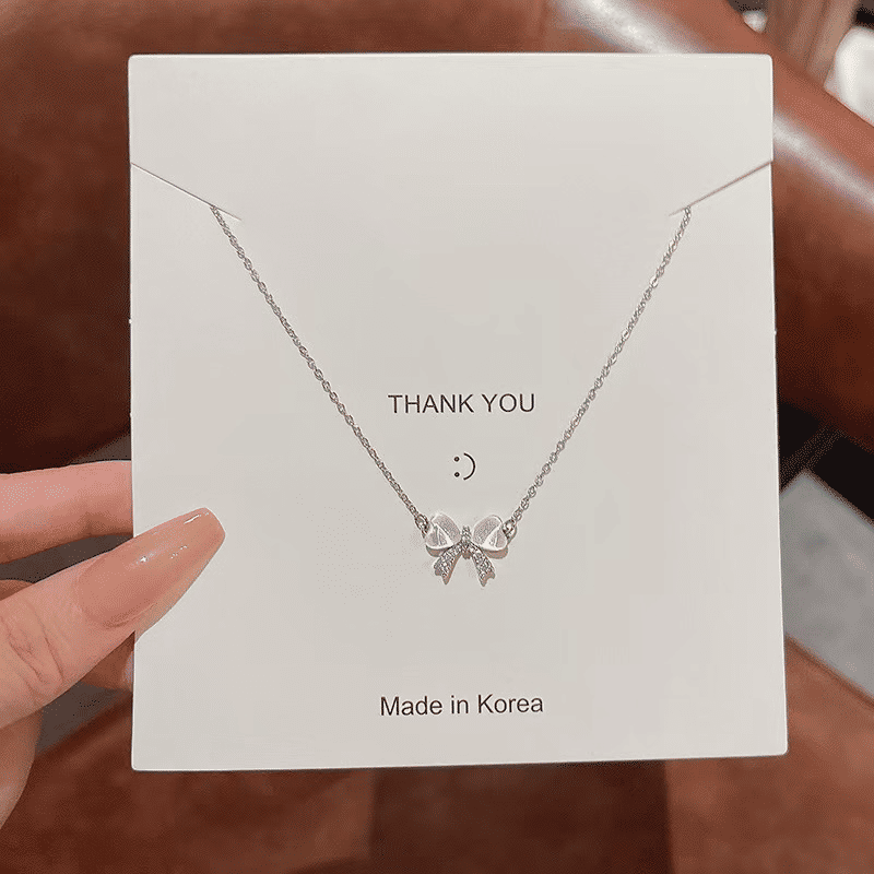 Elegant Bow Tie Titanium Steel Necklace for Women Luxury Non-Fading Chain