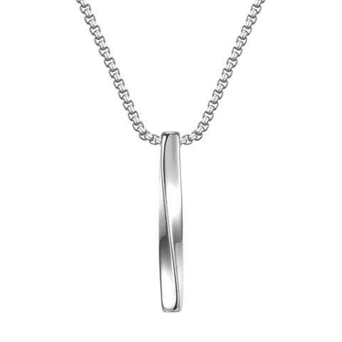 Spiral Pendant Necklace Titanium Steel Unisex Silver Hip Hop Style