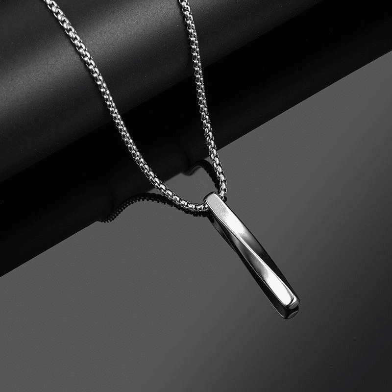 Spiral Pendant Necklace Titanium Steel Unisex Silver Hip Hop Style