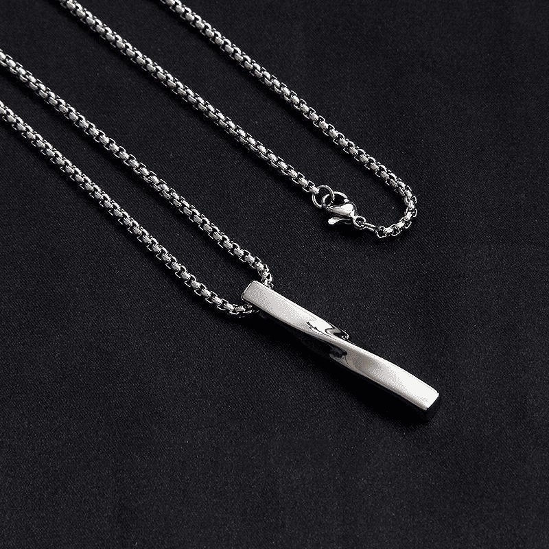 Spiral Pendant Necklace Titanium Steel Unisex Silver Hip Hop Style