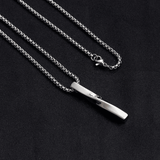 Spiral Pendant Necklace Titanium Steel Unisex Silver Hip Hop Style
