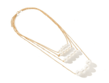 Elegant Multi-Layer Gold-Tone Double-Sided Pearl Necklace Clavicle Chain Jewelry