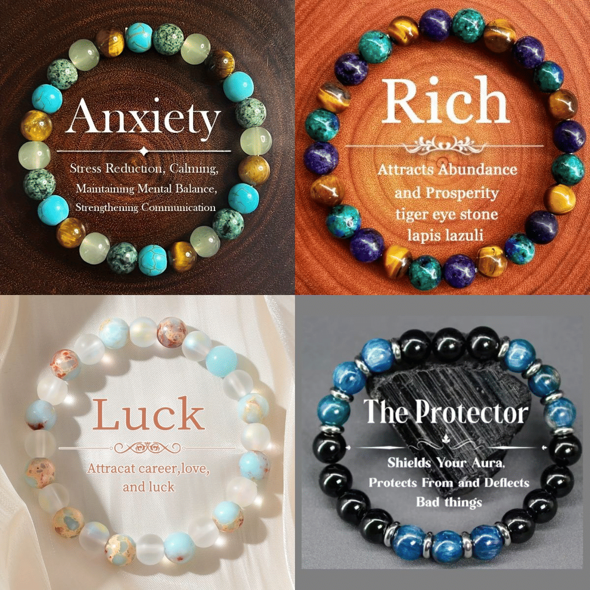 Natural Stone Beaded Energy Bracelet Type 1