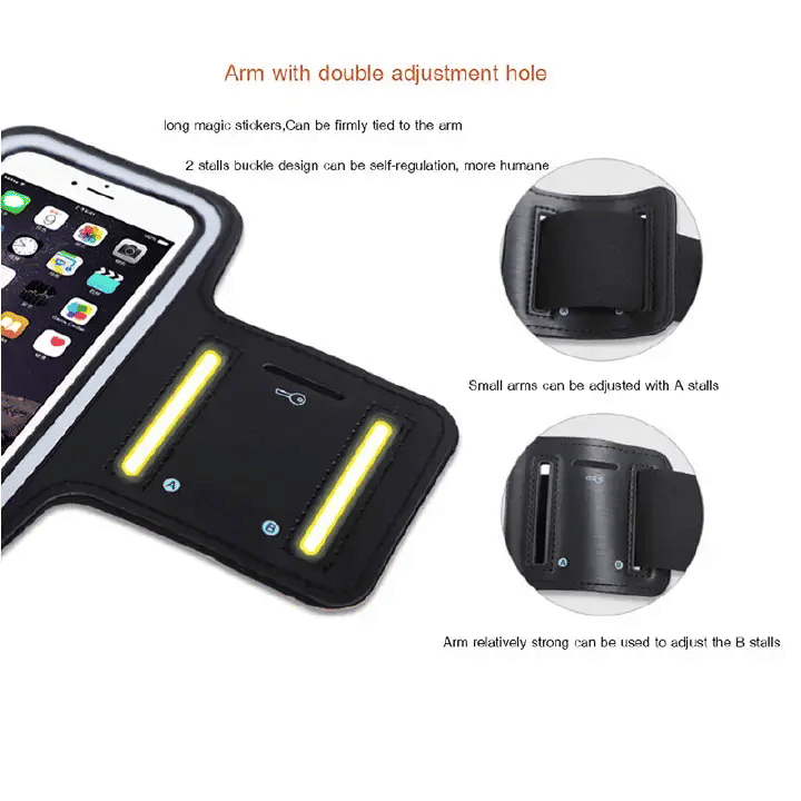 Universal 6.5in Waterproof Sports Arm Band Phone Bag for Running Cycling Black