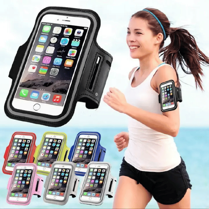 Universal 6.5in Waterproof Sports Arm Band Phone Bag for Running Cycling Black