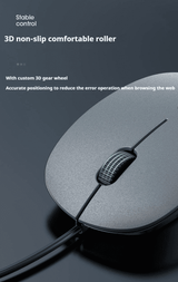 Comfortable USB Wired Computer Mouse for Gaming, Office, Home, Notebook PC - Black