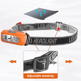 Powerful Rechargeable Headlamp 1-Piece Waterproof LED Flashlight for Fishing Black