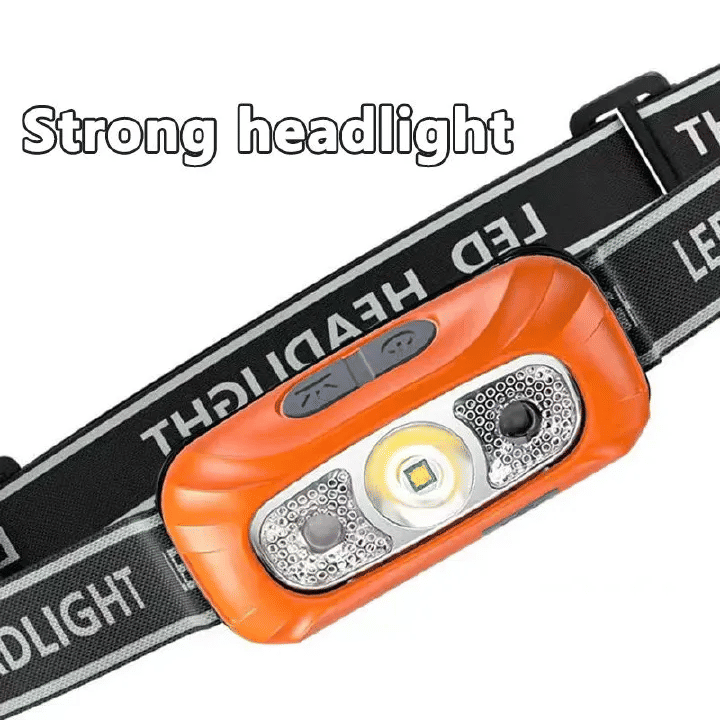 Powerful Rechargeable Headlamp 1-Piece Waterproof LED Flashlight for Fishing Black