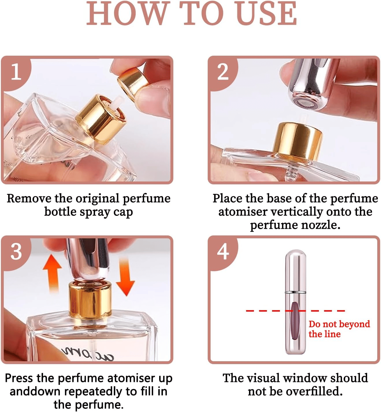 Mini Refillable Perfume Atomizer Spray Bottle 5ml Travel Size