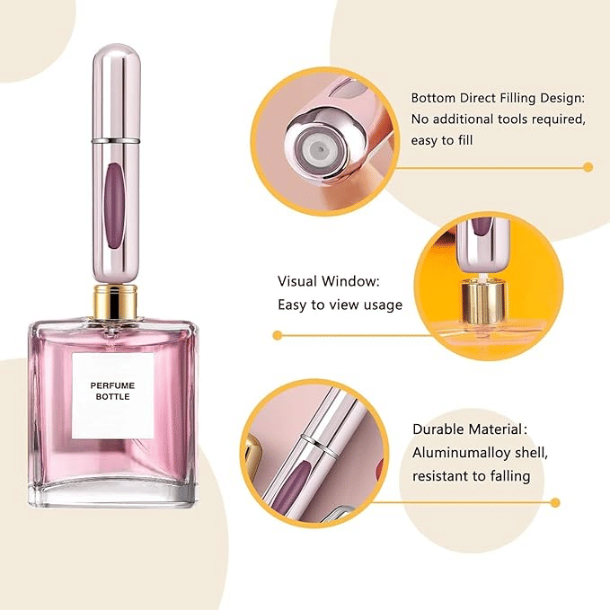 Mini Refillable Perfume Atomizer Spray Bottle 5ml Travel Size