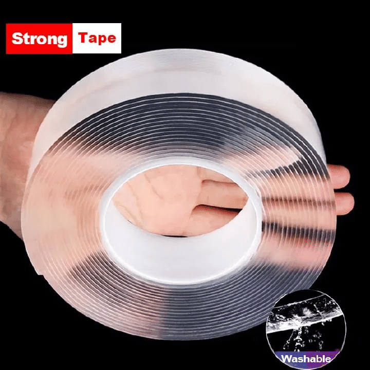 Nano Tape 1-Piece Reusable Double-Sided Adhesive for Home Decoration Transparent