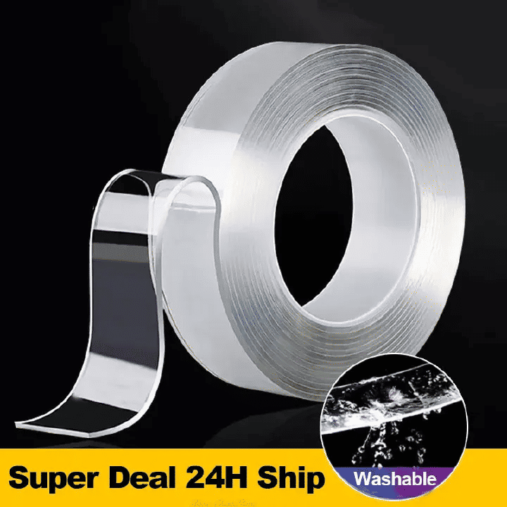 Nano Tape 1-Piece Reusable Double-Sided Adhesive for Home Decoration Transparent