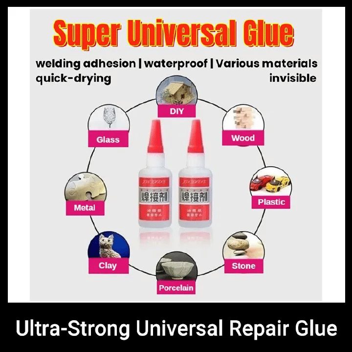 Universal Repair Glue 0.7oz Waterproof Quick-Drying Adhesive for Professional Repair Translucent