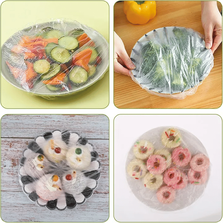 100 Pcs Bowl Covers Reusable Thickened Sturdy Plastic Elastic Food Storage Fresh Keeping Bags