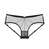 Sultry Lace Metal Chain G-String Thong - Erotic Mesh Low Waist Panties