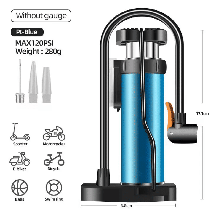 Portable Bike Pump Hand Foot Operated 120 PSI Presta Schrader Valve Inflator Car Motorcycle Ball Cycling Accessory Black