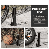 Portable Bike Pump Hand Foot Operated 120 PSI Presta Schrader Valve Inflator Car Motorcycle Ball Cycling Accessory Black