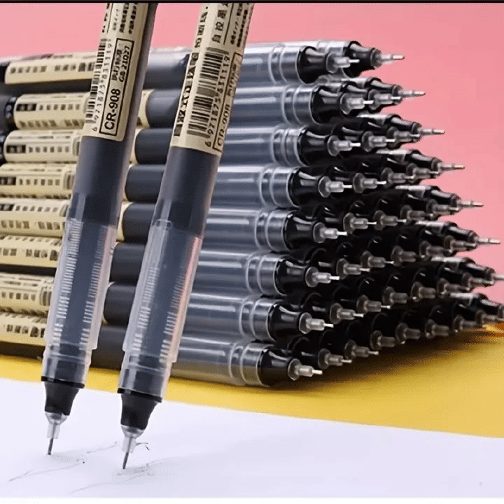 Needle Type Gel Pens 10-Piece Set Straight Liquid Ballpoint Writing Stationery