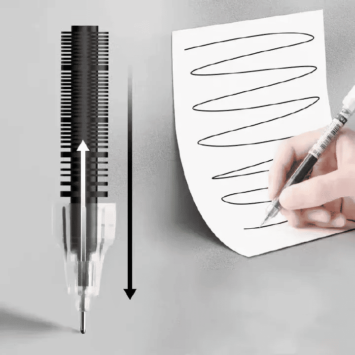 Needle Type Gel Pens 10-Piece Set Straight Liquid Ballpoint Writing Stationery