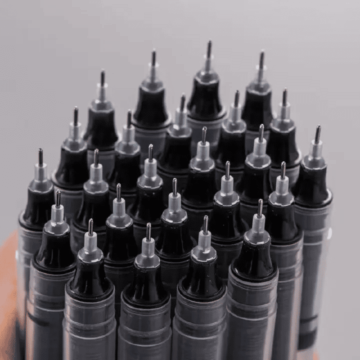 Needle Type Gel Pens 10-Piece Set Straight Liquid Ballpoint Writing Stationery