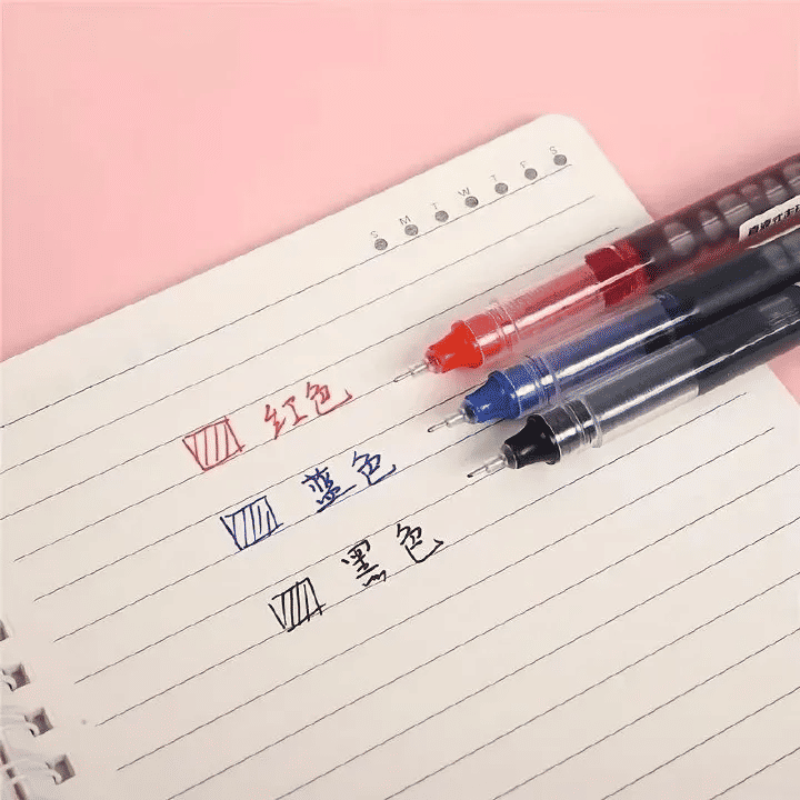 Needle Type Gel Pens 10-Piece Set Straight Liquid Ballpoint Writing Stationery