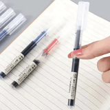 Needle Type Gel Pens 10-Piece Set Straight Liquid Ballpoint Writing Stationery