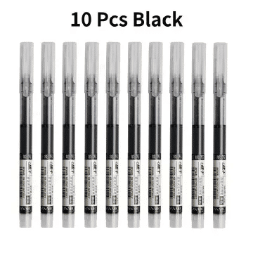 Needle Type Gel Pens 10-Piece Set Straight Liquid Ballpoint Writing Stationery