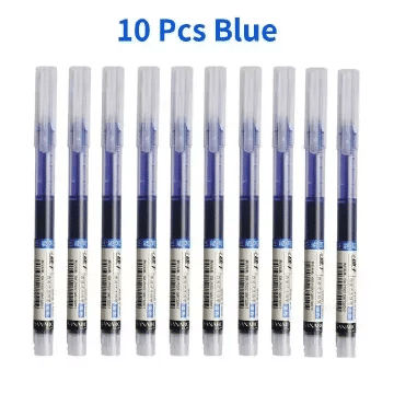 Needle Type Gel Pens 10-Piece Set Straight Liquid Ballpoint Writing Stationery