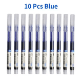 Needle Type Gel Pens 10-Piece Set Straight Liquid Ballpoint Writing Stationery