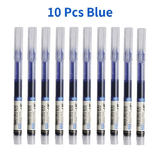 Needle Type Gel Pens 10-Piece Set Straight Liquid Ballpoint Writing Stationery