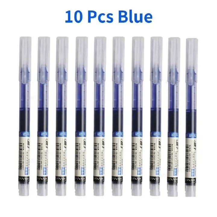 Needle Type Gel Pens 10-Piece Set Straight Liquid Ballpoint Writing Stationery