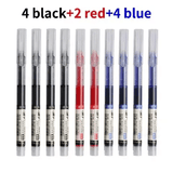 Needle Type Gel Pens 10-Piece Set Straight Liquid Ballpoint Writing Stationery