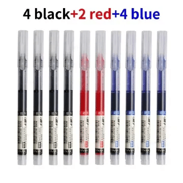 Needle Type Gel Pens 10-Piece Set Straight Liquid Ballpoint Writing Stationery