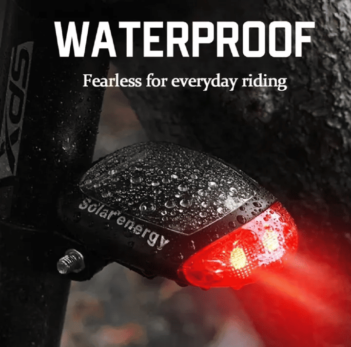 Bicycle Solar Energy Cycling Rear Light 2 LED Taillight Road Mountain Bike Solar Tail Light Night Safety Red Lamp