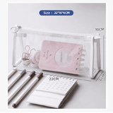 Large Capacity Transparent Pencil Case 1-Piece Portable Stationery Bag for School Green