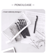 Large Capacity Transparent Pencil Case 1-Piece Portable Stationery Bag for School Green