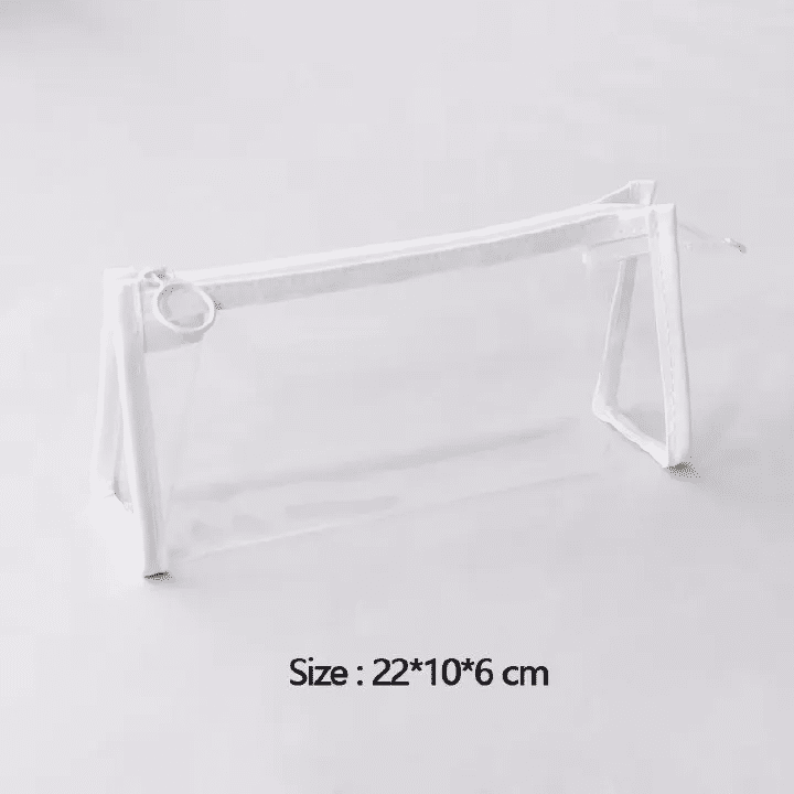 Large Capacity Transparent Pencil Case 1-Piece Portable Stationery Bag for School Green