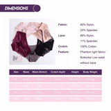 5-Pack Luxurious Soft Lace Ice Silk Seamless Plus Size Women's Briefs Underpants