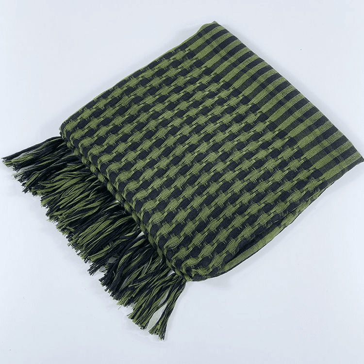 Versatile Tactical Arab Scarf: Lightweight Plaid Head Wrap for All-Season Comfort