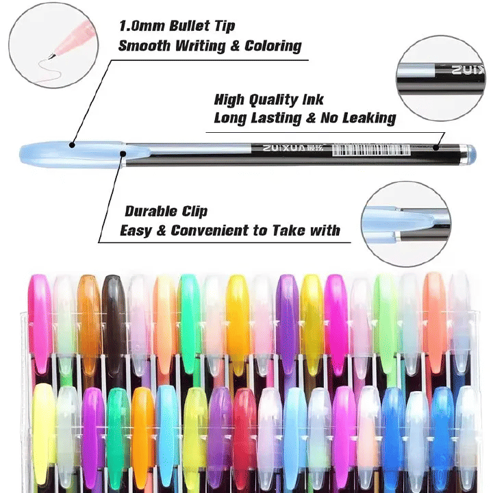 Glitter Highlighter Set Fine Point Marker Pen Art Stationery for Doodling Scrapbooking Drawing