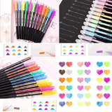 Glitter Highlighter Set Fine Point Marker Pen Art Stationery for Doodling Scrapbooking Drawing