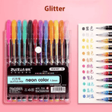 Glitter Highlighter Set Fine Point Marker Pen Art Stationery for Doodling Scrapbooking Drawing