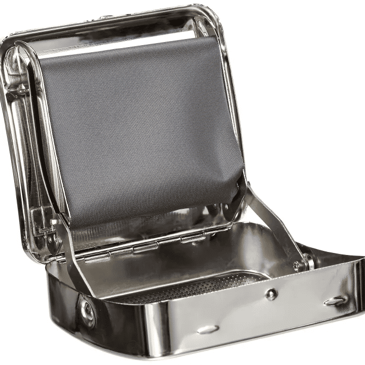 Manual Automatic Cigarette Roller Box Metal Tobacco Storage Case Easy Use Durable Tin Smoking Accessories