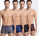 Premium 4-Pack Men's Breathable Boxer Briefs, Soft Polyurethane Blend, Mixed Colors, Size L