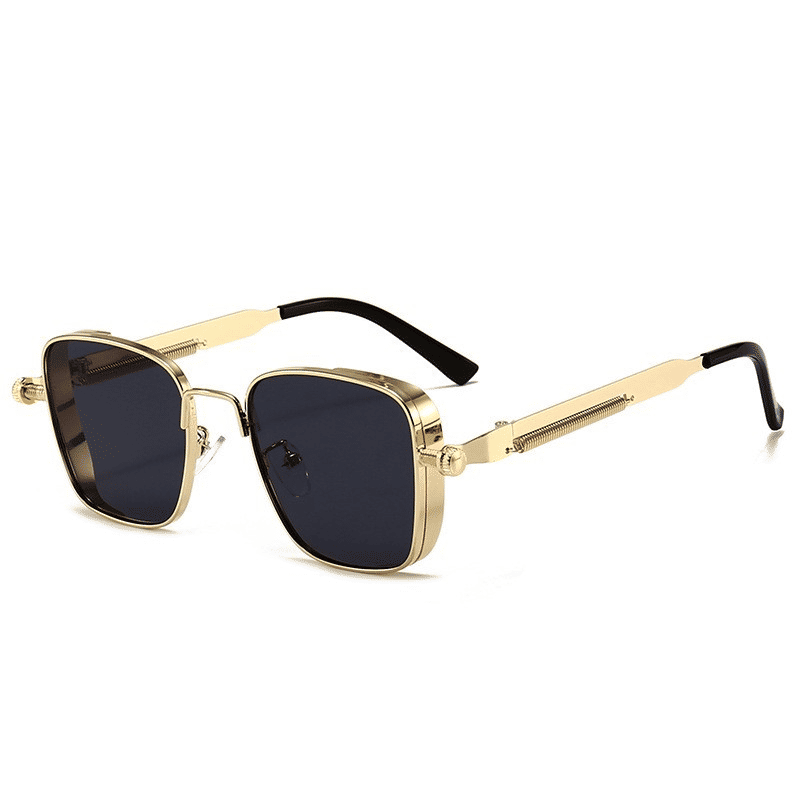 Retro Steampunk Square Metal Sunglasses UV400 Protection Unisex Fashion Eyewear