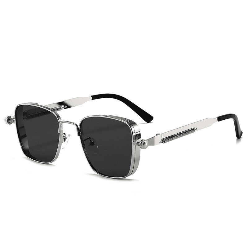 Retro Steampunk Square Metal Sunglasses UV400 Protection Unisex Fashion Eyewear